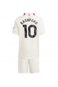 Fotbalové Dres Manchester United Marcus Rashford #10 Dětské Třetí Oblečení 2023-24 Krátký Rukáv (+ trenýrky)